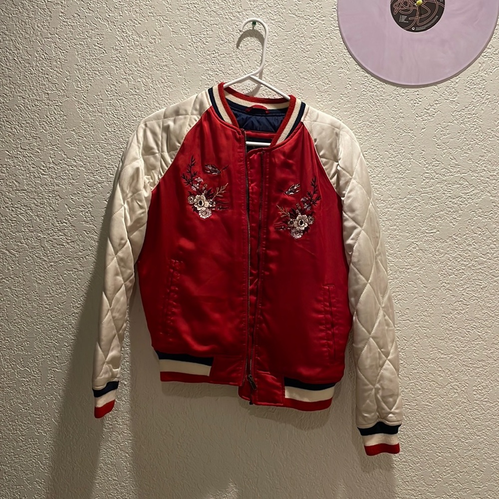 American Eagle Satin Bomber Jacket